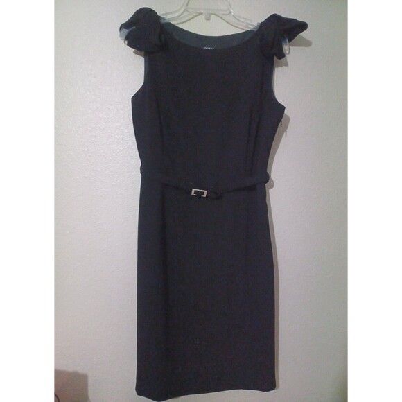 HOBBS LONDON BLACK SHEATH DRESS BOW SHOULDERS SIZE 12 - Picture 1 of 12
